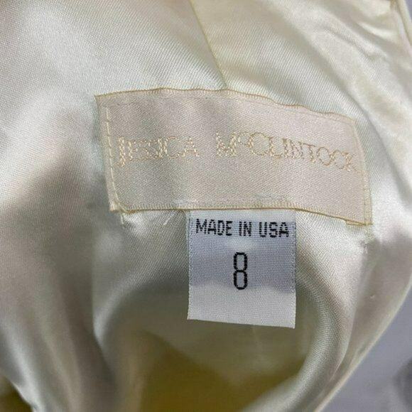 Vintage Jessica McClintock Ivory Beaded Straps Size 8 - Picture 6 of 8